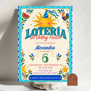 Convite de Aniversário Fiesta Loteria Menino Mexic