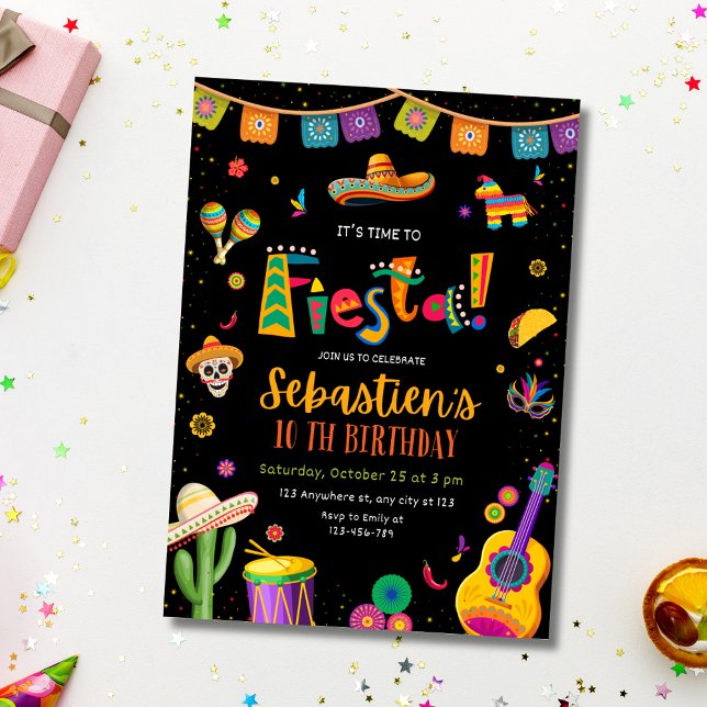Convite de Aniversário Fiesta Mexicana, Aniversári (Criador carregado)