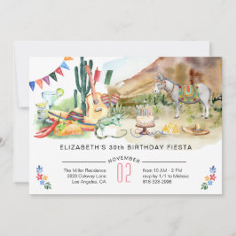 Convite de aniversário Fiesta mexicano