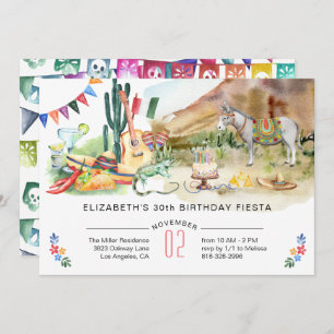 Convite de aniversário Fiesta mexicano