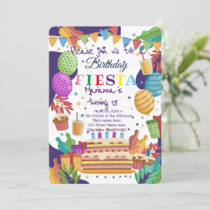 Convite de aniversário Fiesta mexicano