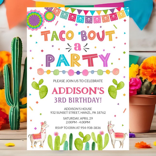 Convite de Aniversário Fiesta | Taco Bout (Criador carregado)