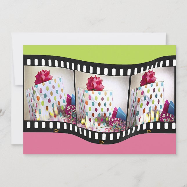 Convite de aniversário Filmstrip (Frente)