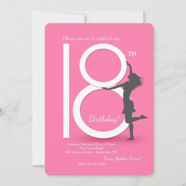 Convite de aniversário finalmente 18 (Frente)