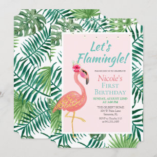 CONVITE DE ANIVERSÁRIO Flamingo Flamingle PARA TOD