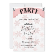 convite de aniversário floral