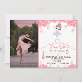 Convite De Aniversário Floral Ballerina Para Menin
