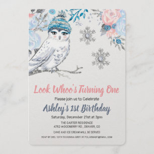 CONVITE DE ANIVERSÁRIO Floral de Coruja PARA QUALQ