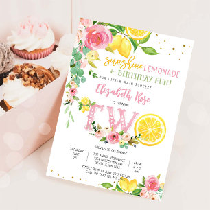 Convite de Aniversário Floral de Limão