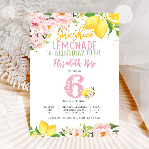 Convite de Aniversário Floral de Limão