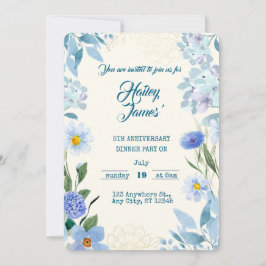 Convite de Aniversário Floral Doce para Crianças