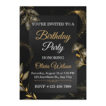 Convite de Aniversário Floral Elegante