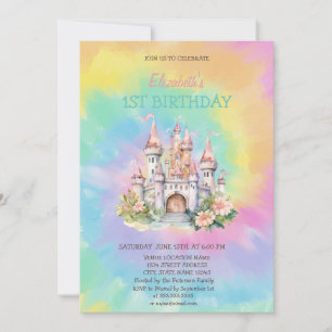 Convite de Aniversário Floral em Aquarela com Cast