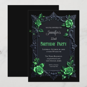 Convite de Aniversário Floral Gótico