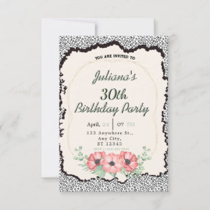 convite de aniversário floral para impressão de le