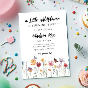 Convite de Aniversário Floral Pequena Flor Silvest