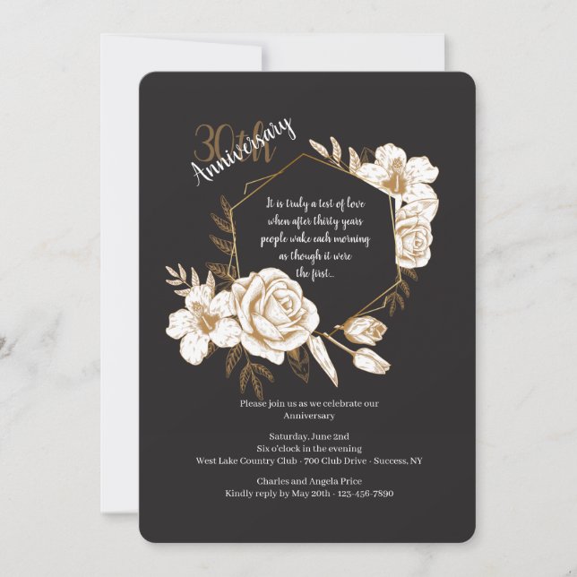 Convite de Aniversário Floral Romântico (Frente)