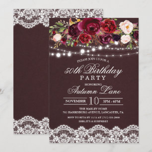 CONVITE DE ANIVERSÁRIO FLORAL RÚSTICO - PARA TODAS