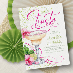 Convite de Aniversário Floral Tropical Margarita