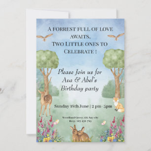 Convite de Aniversário - Floresta Gêmea