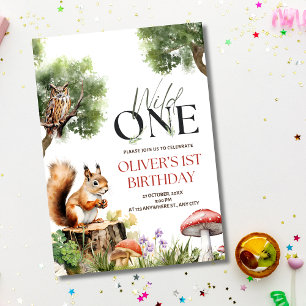 Convite de Aniversário Floresta Selvagem Um Aniver