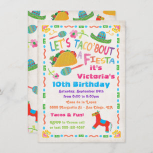 Convite de aniversário Folk Art Mexicano Fiesta