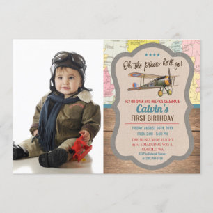 CONVITE DE ANIVERSÁRIO FOTO AVIÃO PARA QUALQUER ID