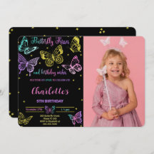 Convite de Aniversário Foto Borboleta