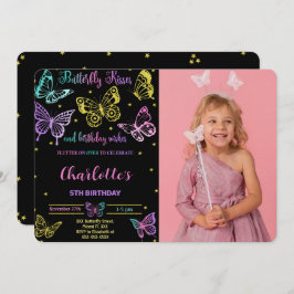 Convite de Aniversário Foto Borboleta