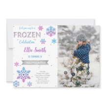 Convite de Aniversário Foto Frozen