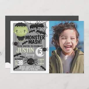 Convite de aniversário Frankenstein Halloween