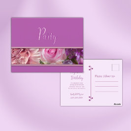 Convite de aniversário Fuchsia Rosa