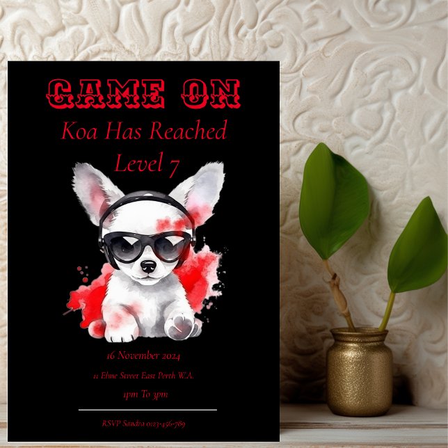 Convite de Aniversário Game On Próximo Nível, Gamm (Criador carregado)