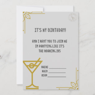 Convite de Aniversário Gatsby - Rugindo 20