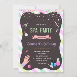 Convite de aniversário Glam spa