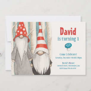 Convite de aniversário Gnome de inverno