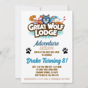 Convite de Aniversário Great Wolf Lodge