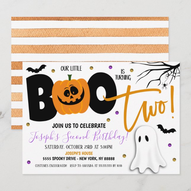 Convite de Aniversário Hallow (Frente/Verso)