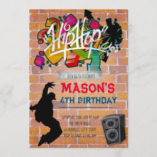 convite de aniversário Hip-hop