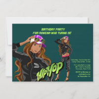 Convite de aniversário Hip Hop Girl