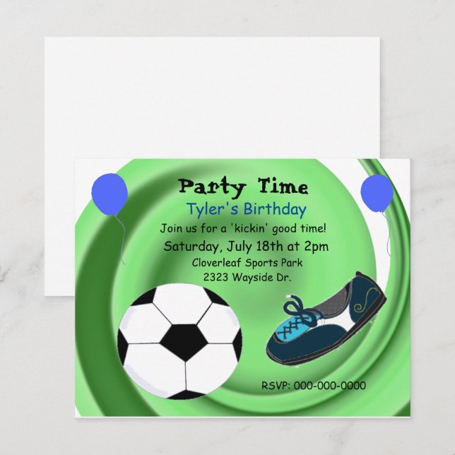 Convite de Aniversário Hora do Futebol (Frente/Verso)