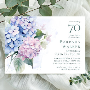 Convite de aniversário Hydrangeas 70