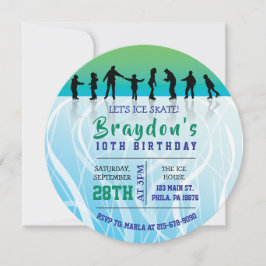 Convite de aniversário Ice Skate ICE SKATING