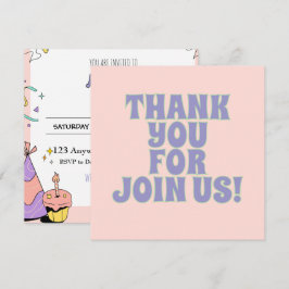 Convite de aniversário Ilustrativo Colorido