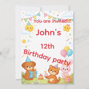 Convite de aniversário infantil
