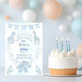 Convite de Aniversário Infantil Animais da Selva T