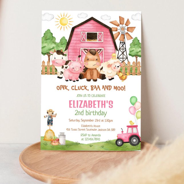 Convite de Aniversário Infantil Animais de Fazenda (Criador carregado)