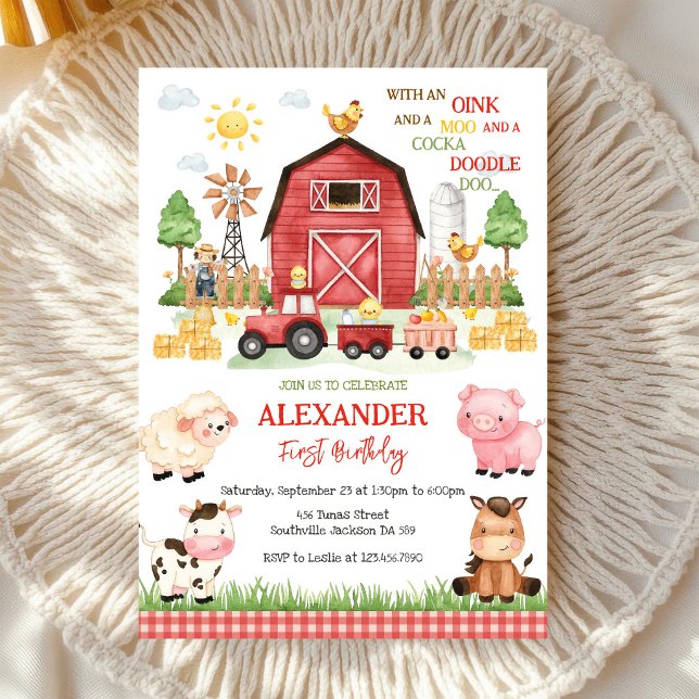 Convite de Aniversário Infantil Animais de Fazenda (Criador carregado)