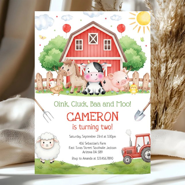 Convite de Aniversário Infantil Animais do Quintal (Criador carregado)