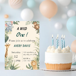 Convite de Aniversário Infantil Animais Safari Wil